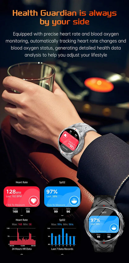 New T-Rex3 Pro 1100mAh Battery Smart Watch Men Compass 5ATM Waterproof Bluetooth Call Heart Rate Sports Run tracker Smartwatch