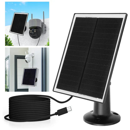 6W 5V Solar Panel Charger Shingled Solar Panel 24% Efficiency Micro USB & USB-C Port Solar Cell Panel for Phone iPad Outdoor Use