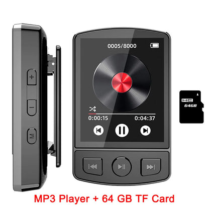 MP3 Player Portable Sport Clip Walkman HiFi Sound Bluetooth-Compatible 5.0 Student Walkman 1.8 Inch Screen with FM Radio E-Book