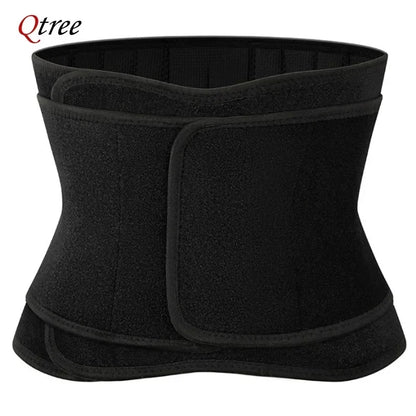 Qtree Men Waist Trainer Weight Loss Belt Slimming Body Shaper Workout Fat Burning Corset Sauna Sweat Wrap Fitness Trimmer Strap
