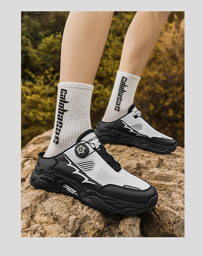 Men's casual sports shoes four season new rotating shoelaces comfort outdoor running walking shoes breathable soft-sole sneakers