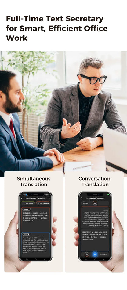 2026 New 800W Camera 3600mAh Portable Charger Smart Glasses 100+language Translation Bluetooth Call Music Player AI Chat Glasses