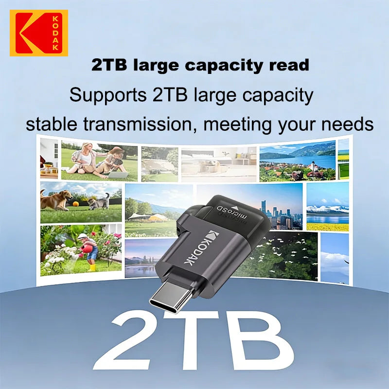 Kodak Type-C Micro SD Card Reader TF Memory Card High-speed Transmission Adapter