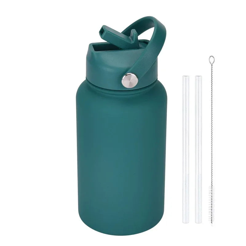 PuraCool Personalised Water Bottle 650ml/22oz Insulated Thermos Customised Tumbler Flask with Straw