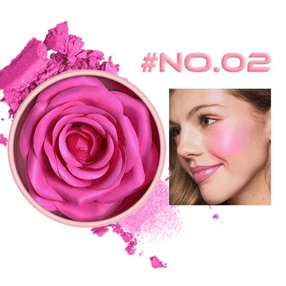 4-Color Rose Petal Blush,Waterproof Blush Cream,Natural Finish,Light Coverage,Perfect Gift for Christmas and Valentine's Day