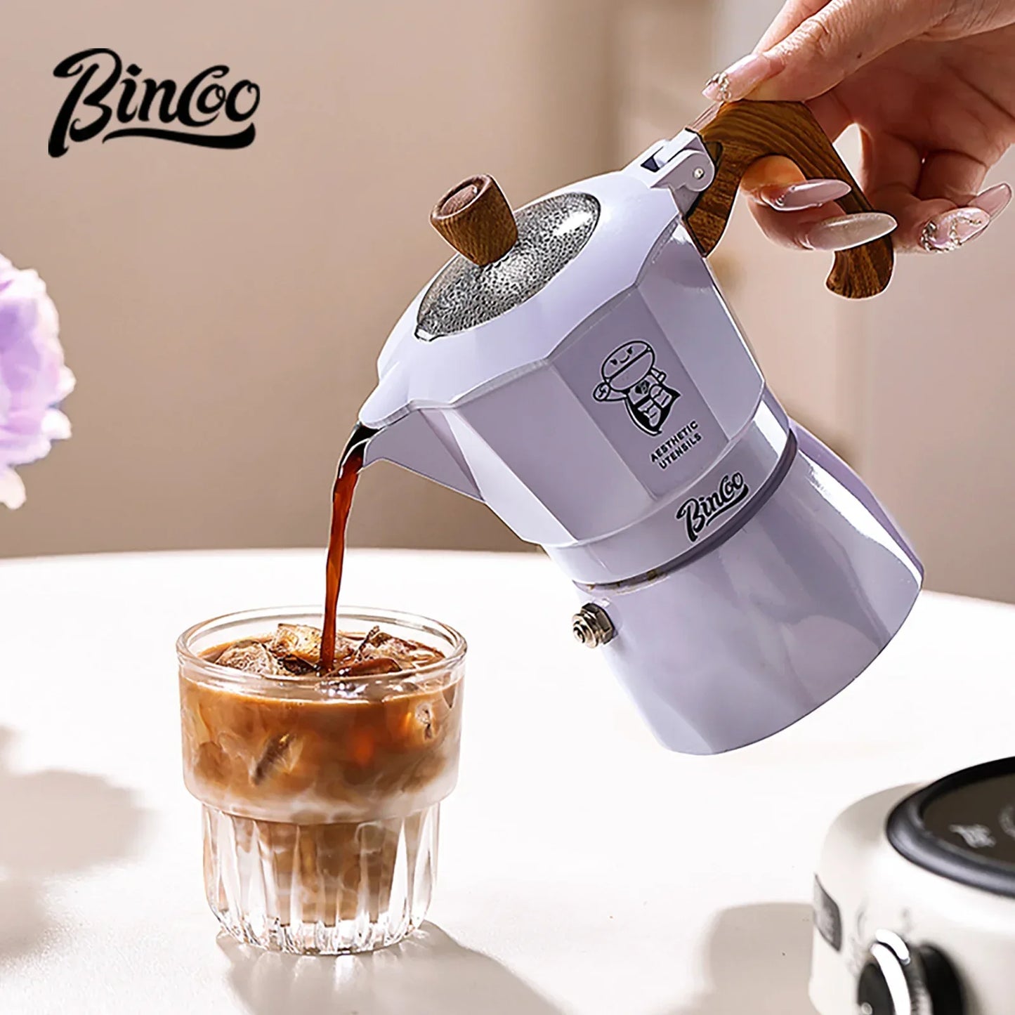 Double Valve Moka Pot Coffee Mocha Pot Set Espresso Moka Pot Electric Stove Heated Brewed Coffee Pot Italian Barista Tools 220v