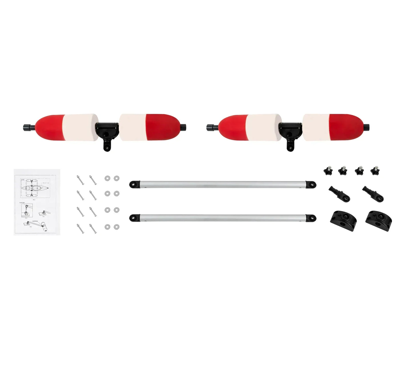Marine Boat Kayak Red Durable Outrigger/Stabilizer System PVC and Aluminum for Most Kayaks and Canoes