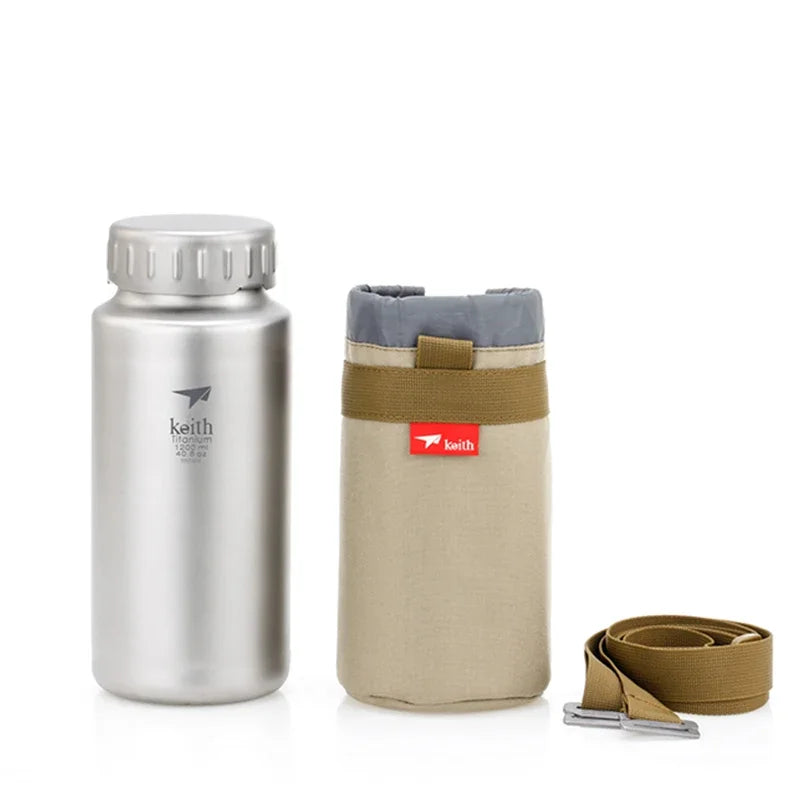 Keith Titanium Sports Bottle 0.9L/1.2L Large Capacity Kettle Outdoor Camping Drinkware Wide Mouth Non-threaded Water Bottle
