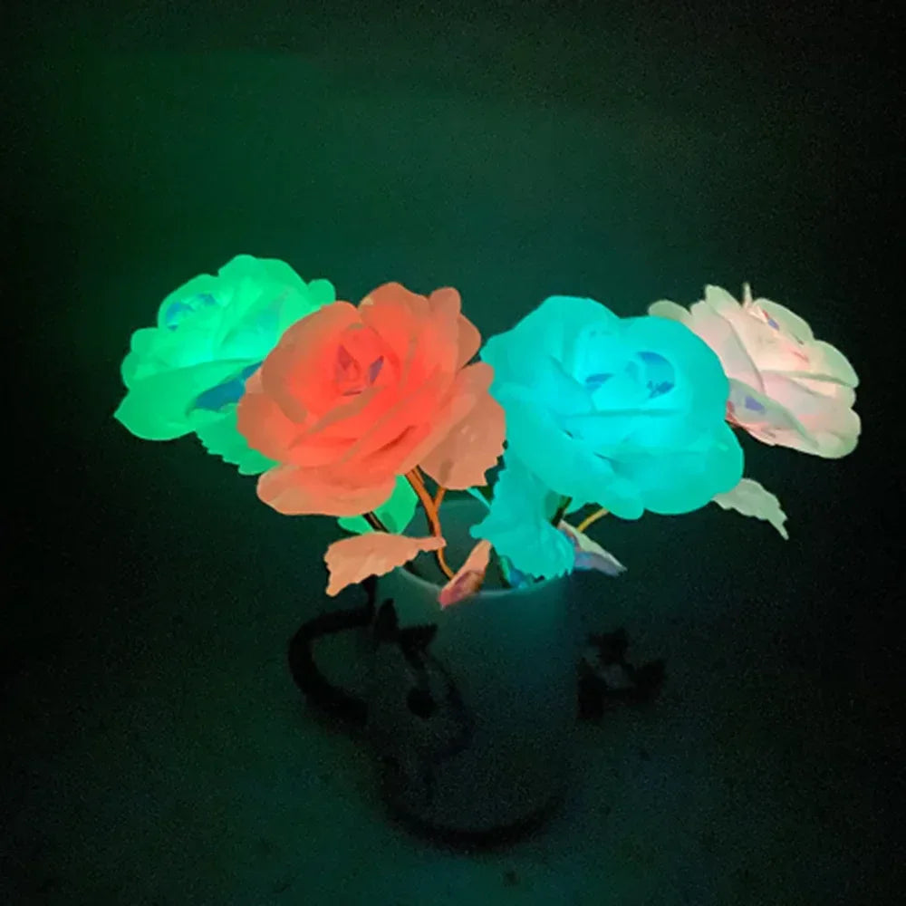 2024 Luminous Rose Valentine's Day Present Gifts Eternal Rose Flower Simulation 24k Gold Foil Rose Mother's Day Gifts