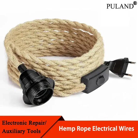 1~10m Hemp Rope Electrical Wire Twisted Cable 2 Cores 3 Cores Retro Style Copper Vintage Braided Wire Pendant Light Lamp Cord