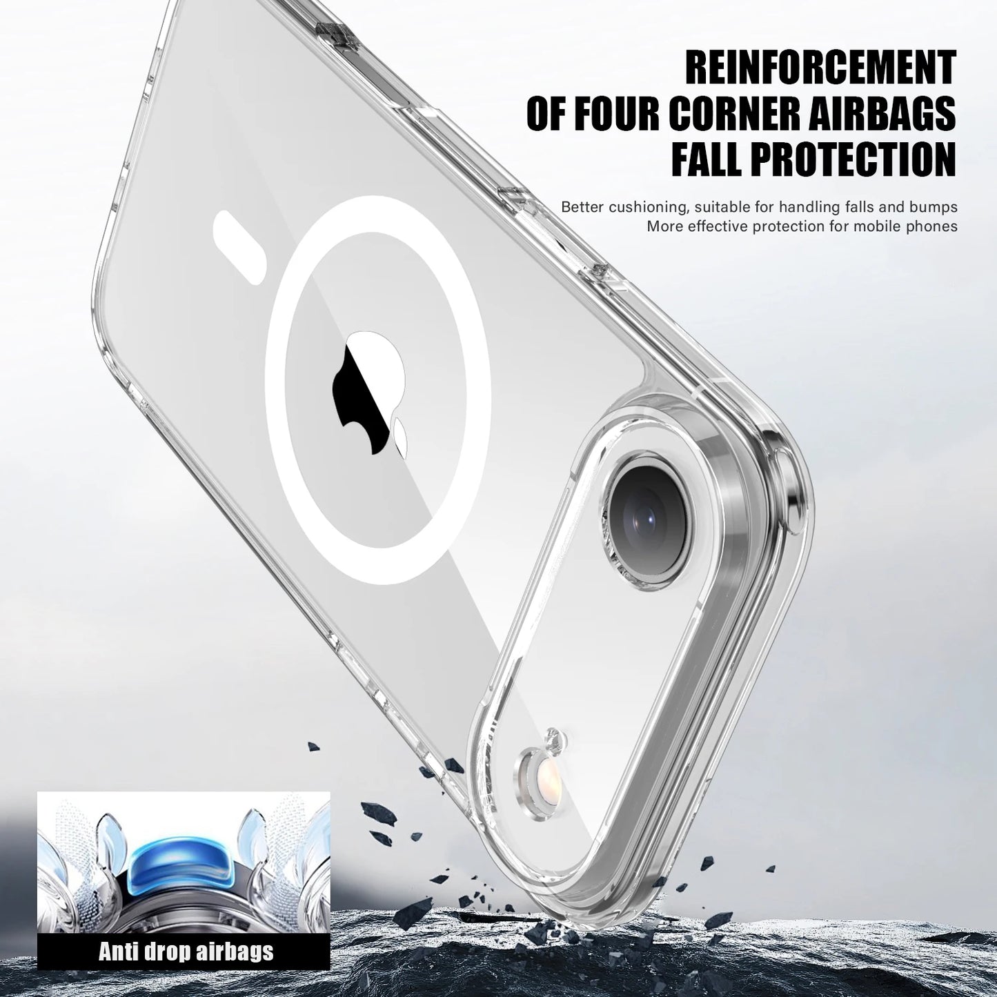 KEYSION Shockproof Transparent Case for MagSafe for iPhone 17 Air HD Clear TPU+PC Magnetic Wireless Charging Phone Back Cover