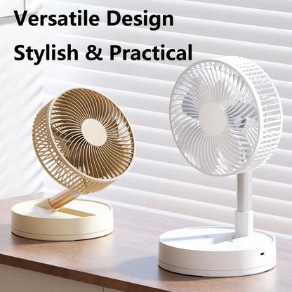 Lenovo USB Foldable Portable Fan 8inch 4 Speeds Timing Battery Operated Mini Floor Fan for Bedroom Indoor or Outdoor Table Fan