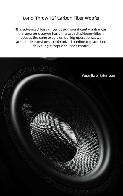 BN-186 3-Way Hi-Fi Floor Standing Speakers, 12-Inch Passive Tower Audiophile System for Home Audio