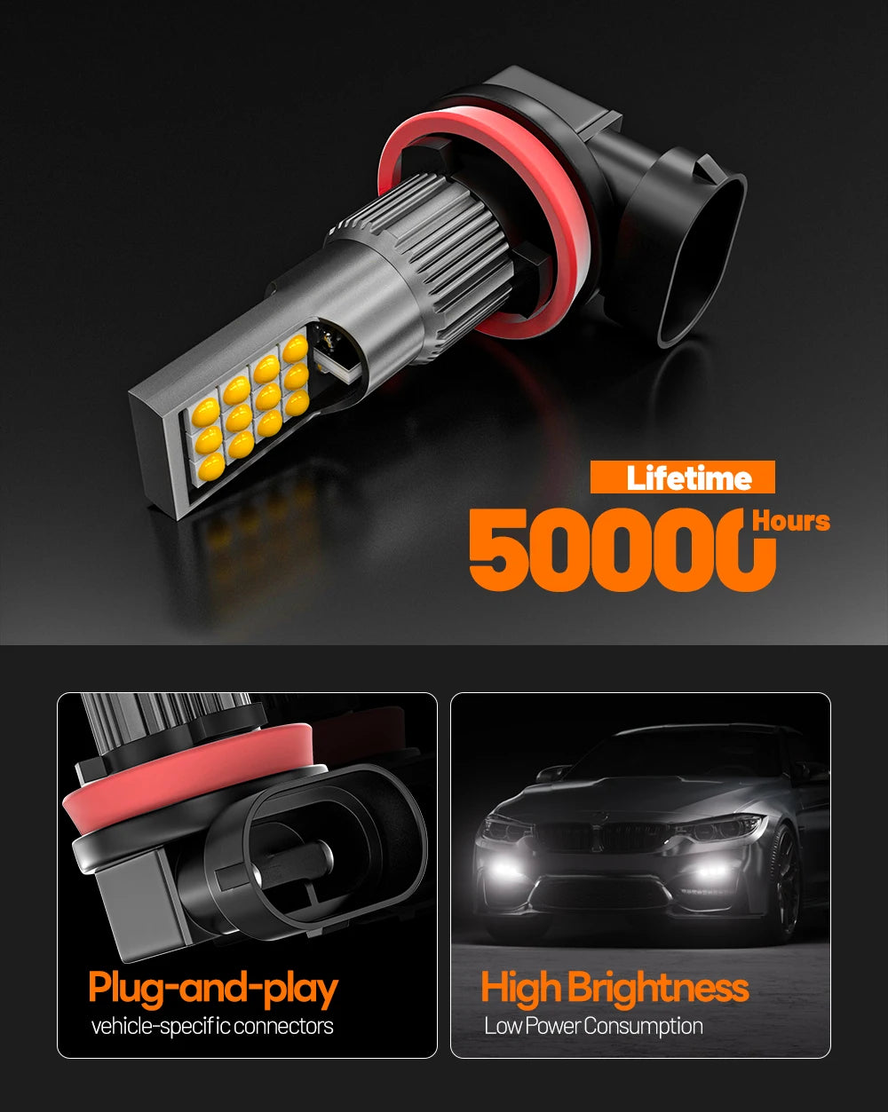 2pcs PSX24W 2504 For Subaru XV 2012 2013 2014 LED Fog Light Canbus Accessories