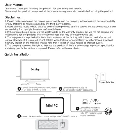 2026 Windows11 Pro Mini PC Protable Gaming i9 10980HK N150 16/32GB RAM WIFI6 BT5.2 4K 1/2TB SSD 1000Mbps Mini Gamer Computer PC