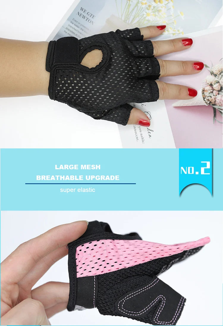 Cycling Fingerless Gloves Professional Gym Fitness Breathable Anti-Slip Women Men Half Finger Summer Fishing Female Bicycle Bike