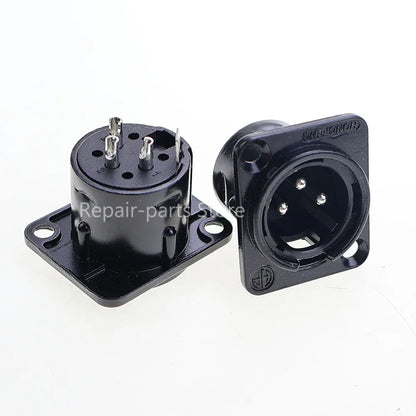 Male Female Panel Audio Microphone HF XLR 3pin Jack Plug Connector Black silver YS145BG YS146BG Copper Contact XLR Metal Socket