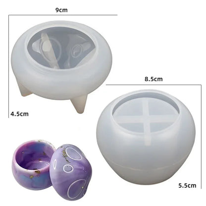 Gem Storage Box Silicone Mold DIY Concrete Round Bottle Making Mold, Used For Candle Cups, Jewelry Boxes, Vases, Fragrance Cups