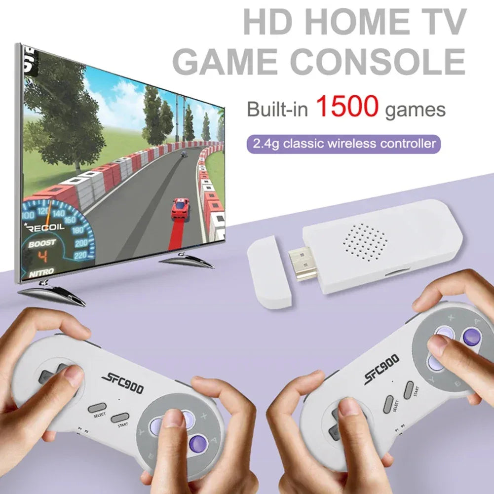SF900 Video Game Console For Super Nintendo SNES NES Built in 4700 Game Stick TV Player with 2 Wireless Game Controller Gamepad