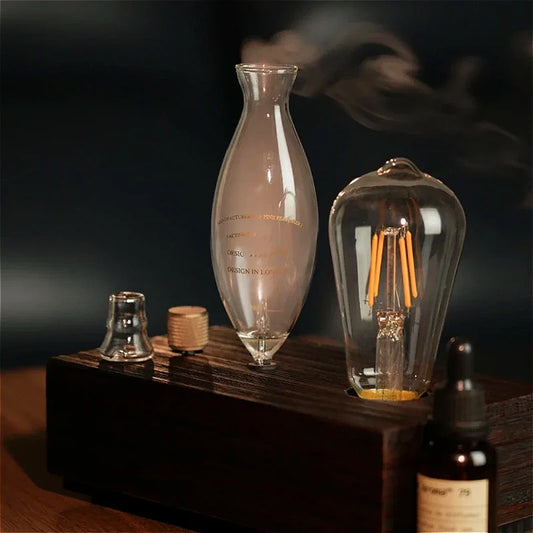 Waterless Pure Essential Oil Diffuser Nebulizer Aromatherapy Diffuser Electric Wooden Glass Home Aroma Essential Diffusers by PDG ibma