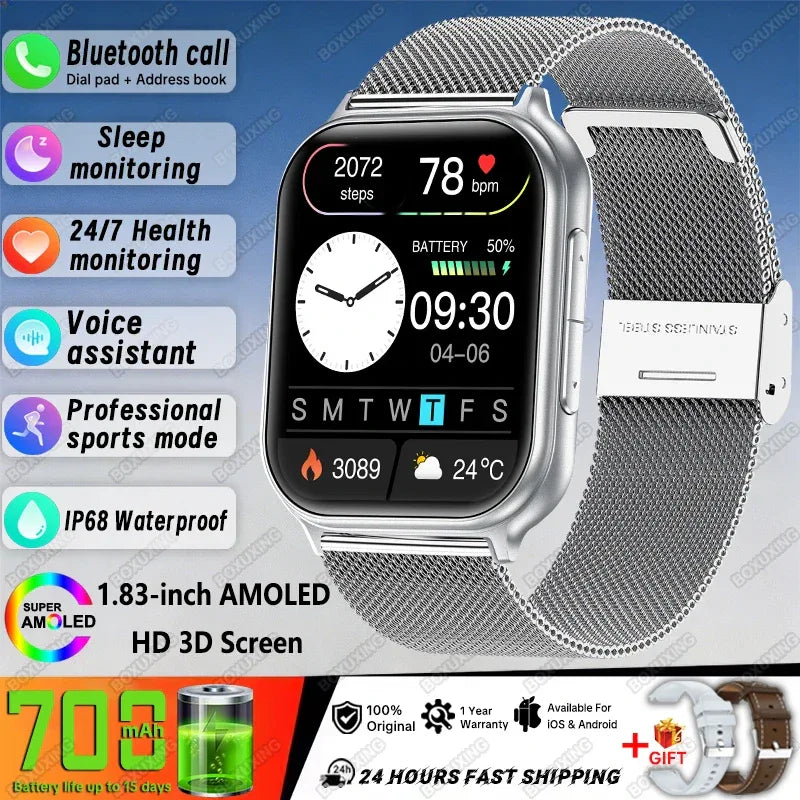 New Bip 6 Pro Smart Watch Men Outdoor Sports Fitness Track IP68 Waterproof Heart Rate BT Call 700 mAh Battery Smartwatches Women