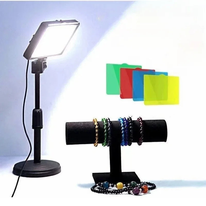 6" LED Photography Light Panel with Stand | RGB Filters, Adjustable for Studio & Live Streaming