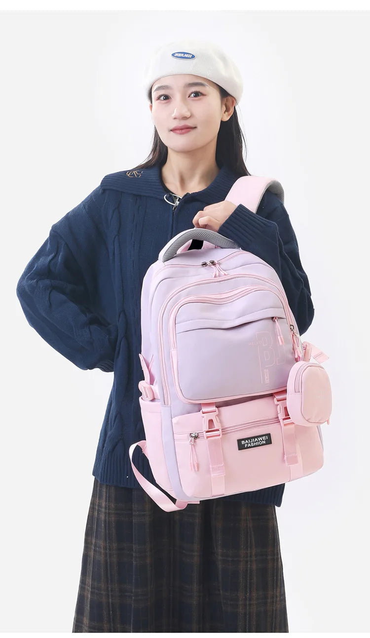 Teen Girls Backpacks for School 8-12 Years Students Casual Fashion Travel Backpacks Portability College Backpack for Women Bag