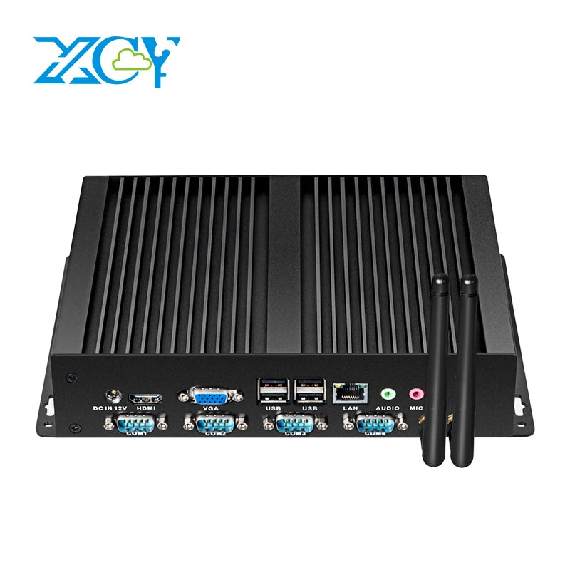 XCY Fanless Industrial Mini PC Intel Core I5-3317U 4x COM DB9 8x USB Support Windows XP/7/8/10 Linux