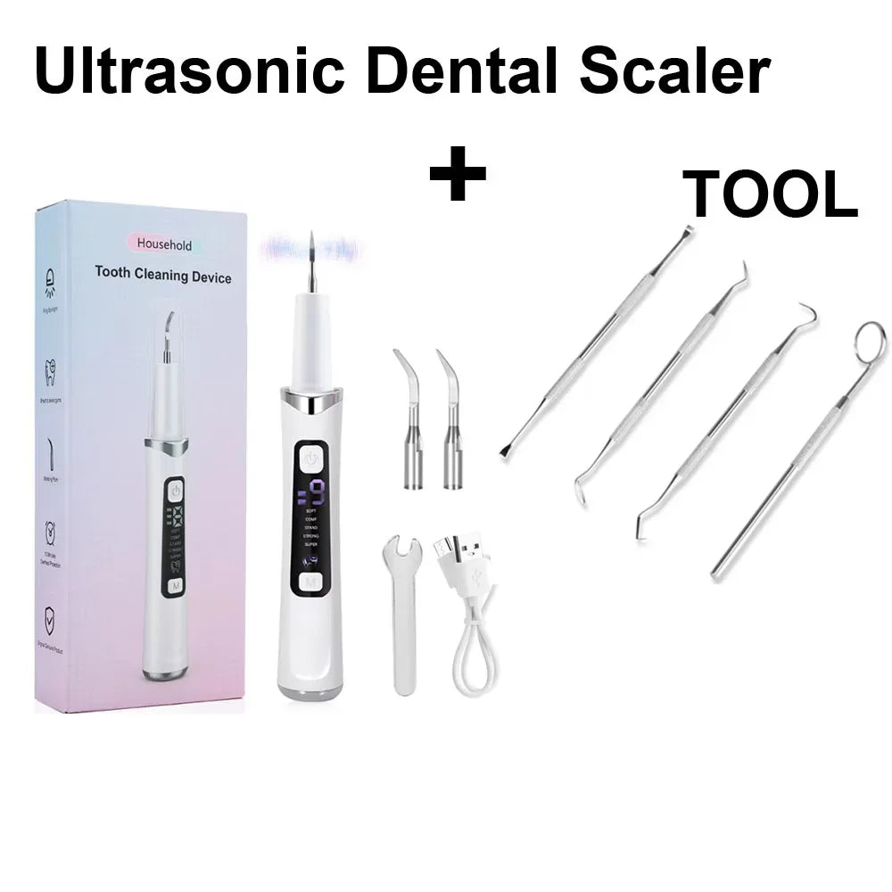 Ultrasonic Dental Scaler Tartar Remover 5 modes with LED Light Household Teeth Cleaning Tools Dental Cleaner Oral Care