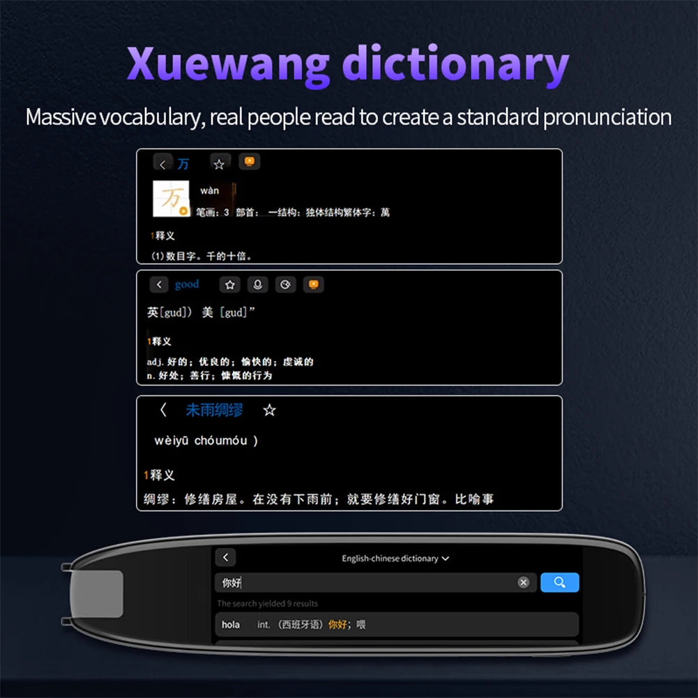 Translation Pen 142 Languages Smart Scanner Translator Pen Intelligent Scanning Point Reading Recording Pen for Teacher Student