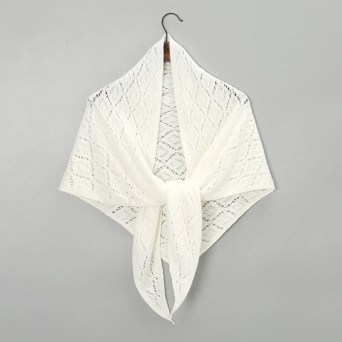 Triangle Shape Striped hollow out  shawl Autumn Korean Style Sun Protection Cape elegant  Wraps Knitting Stripe Knitted Shawl