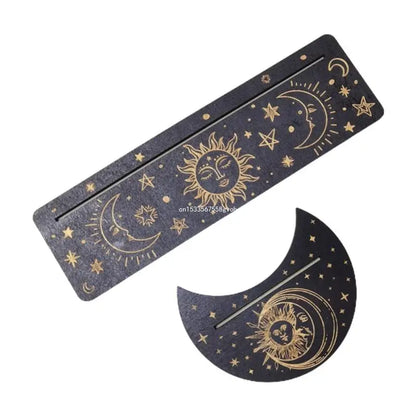 Wooden Stand for Tarot Moon Shape Rectangle Card Set Altar Stand Wood Display Witch Divination Tools Game Accessories Wholesale