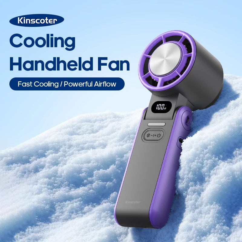 New Foldable Air Cooling Rechargeable Fan 3600mAh Portable Mini Handheld Fan 100-Speed Stepless Turbo Wind for Outdoor Travel