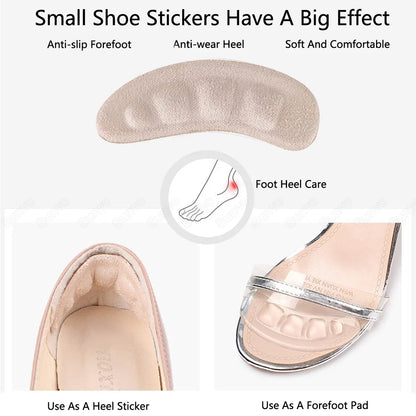 1/2Pair Silicone Pads Forefoot for Women's Shoes Non-slip Insert Self-adhesive Heel Gel Insoles Heels Sandals Anti-Slip Foot Pad