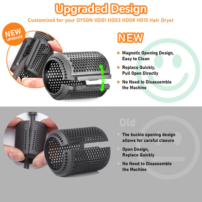 Magnetic Filter Cover for Dyson Hair Dryer HD01 HD03 HD08 HD15 Replacement Outer Dust Cover Suction Opening Buckle Accessories