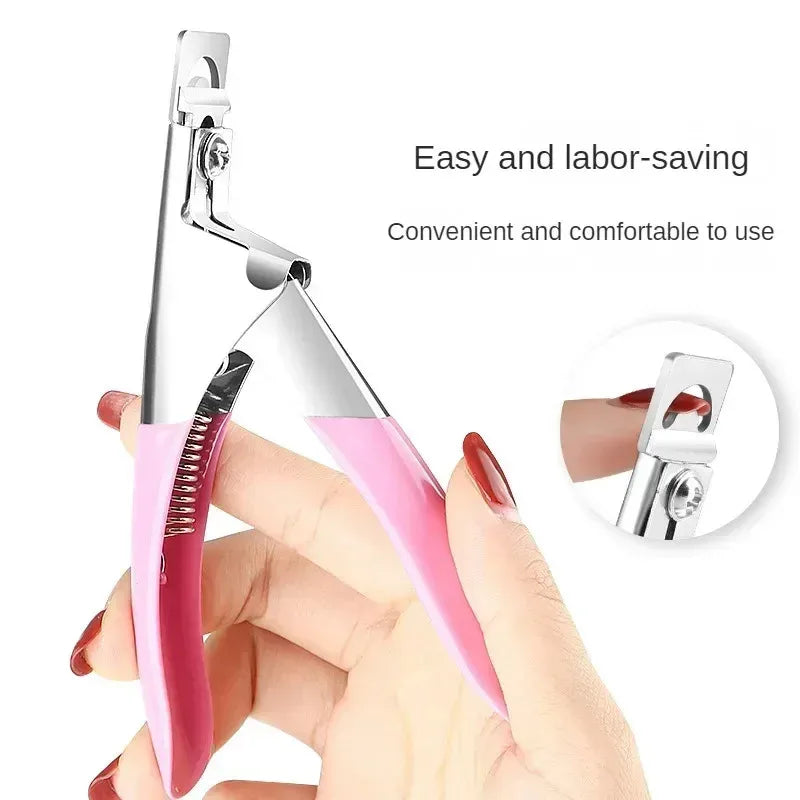 Professional U-Shaped False Nail Cutter, Straight Edge Fake Nail Tip Clipper, Manicure Pliers Nail Capsule Guillotine Tool