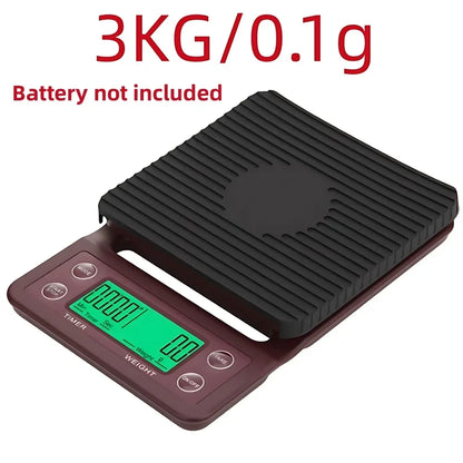 5/3kg LCD Electronic Drip Coffee Scale High Precision Measuring Digital Display Timer Coffee Weight Tools Portable Kitchen Sc