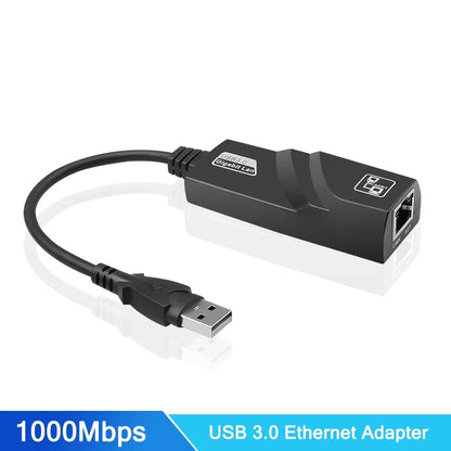 1000Mbps USB3.0 To Rj45 Network Adapter RTL8153 Lan Ethernet Adapter 100/1000Mbps Network Card For Macbook Laptop Win10/11