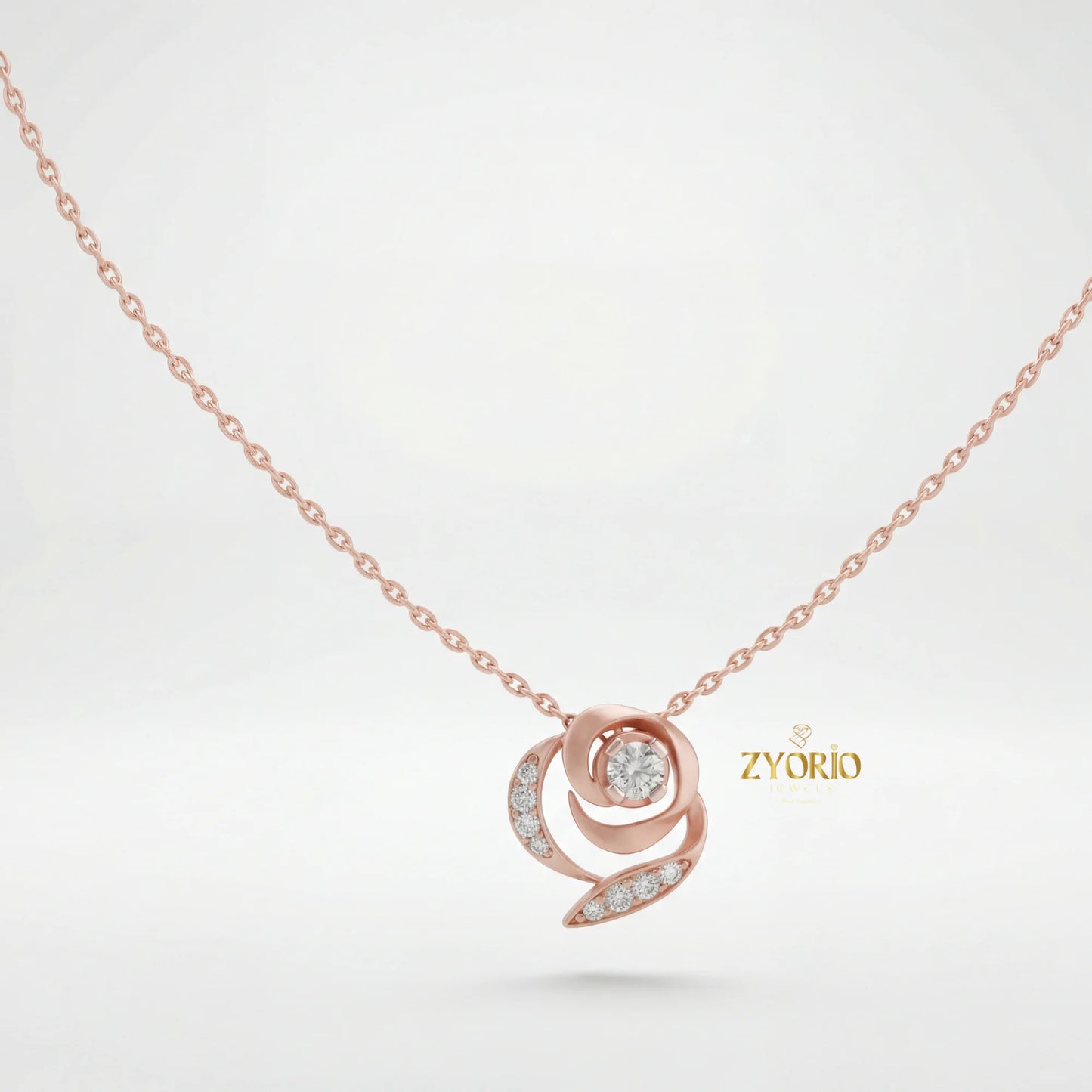 Silver Rose Gold Plated Diamond Pendant Necklace Luxury Engagement Wedding Party Jewelry Sparkling Diamond Women