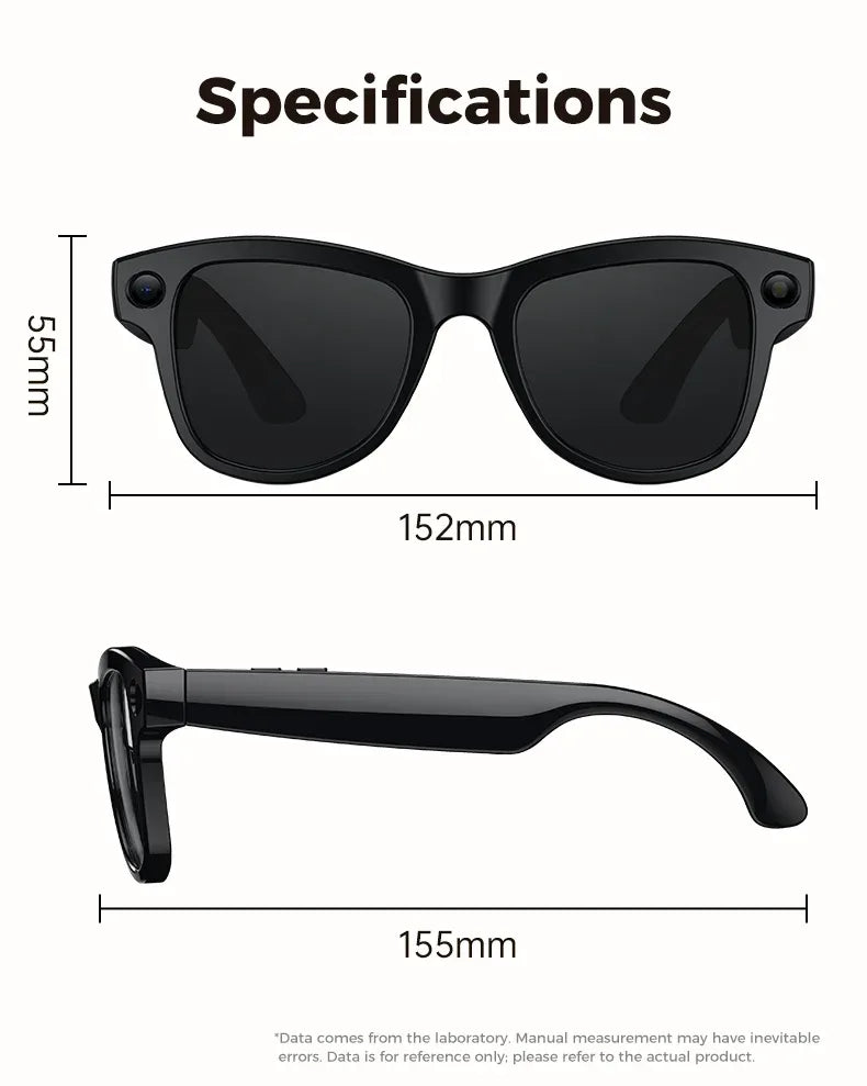 2026 New 800W Camera 3600mAh Portable Charger Smart Glasses 100+language Translation Bluetooth Call Music Player AI Chat Glasses