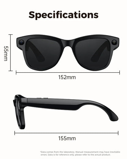 2026 New 800W Camera 3600mAh Portable Charger Smart Glasses 100+language Translation Bluetooth Call Music Player AI Chat Glasses