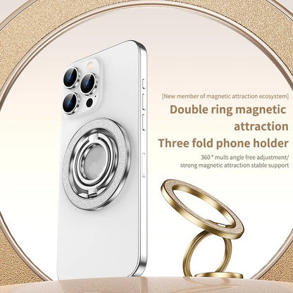 Mobile Phone Strong Magnetic Holder for Magsafe Double-sided Magnet Stand Portable Folding Ring Bracket for Xiaomi iPhone 14 15