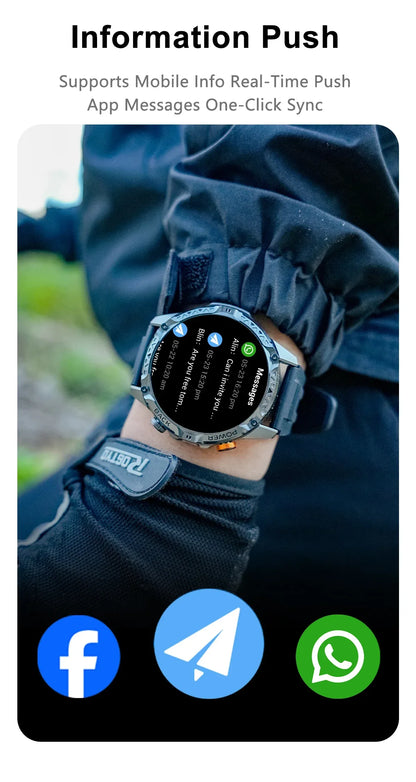 LIGE New Military For T-Rex 3 Ultra Smart Watch 1000mAh Battery IP68 Waterproof Compass Flashlight Sports Tracker Smartwatch Men