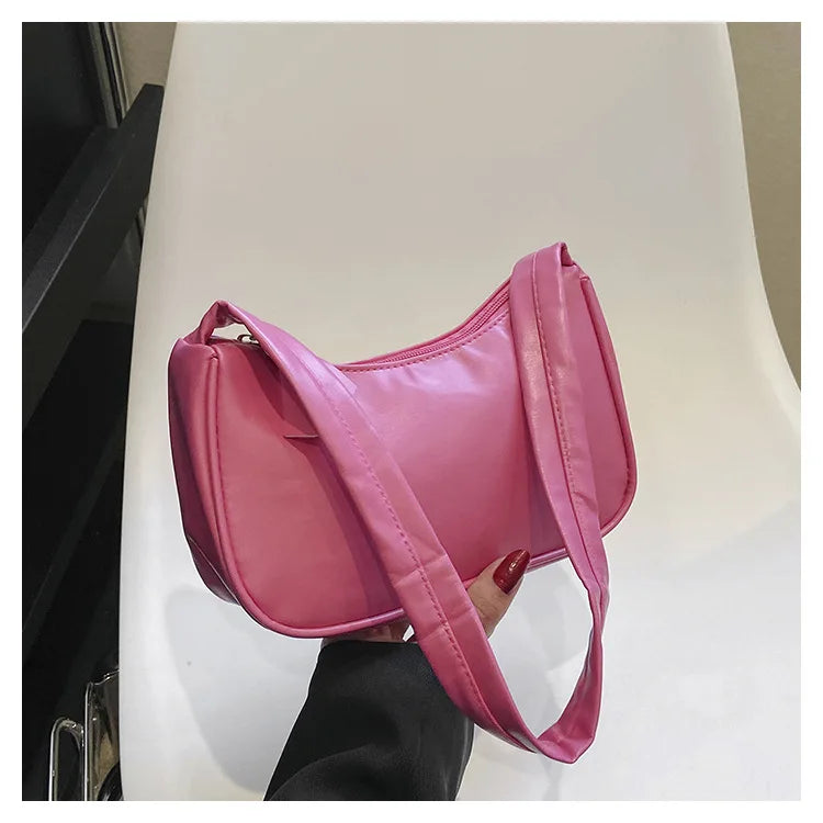 PU Candy Color Mini Handbag Women Shoulder Bag Girls Small Hand Bag Key Phone Pouch Coin Purse Card Bags Card Holder for Women