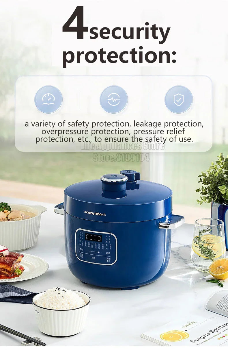 MOPRHY RICHARDS 2.5L Electric Rice Cooker 70Kpa Pressure 220V Multi Cooking Pot Home Appliances 800W Heating Stew Soup Beef
