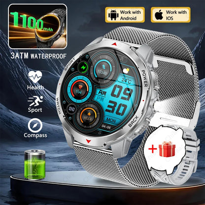 New T-Rex3 Pro 1100mAh Battery Smart Watch Men Compass 5ATM Waterproof Bluetooth Call Heart Rate Sports Run tracker Smartwatch