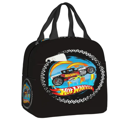Custom Hot Wheels For Fans Thermal Insulated Lunch Bag Cartoon Sport Car Portable Lunch Container Travel Multifunction Food Box