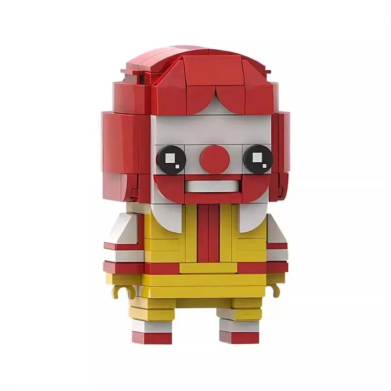Bricklink Friends Fast Food Restaurant Anime Figures Bricks Head Ronald Milkshake Grimaced Building Blocks Toys Christmas Gift
