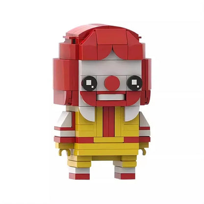 Bricklink Friends Fast Food Restaurant Anime Figures Bricks Head Ronald Milkshake Grimaced Building Blocks Toys Christmas Gift