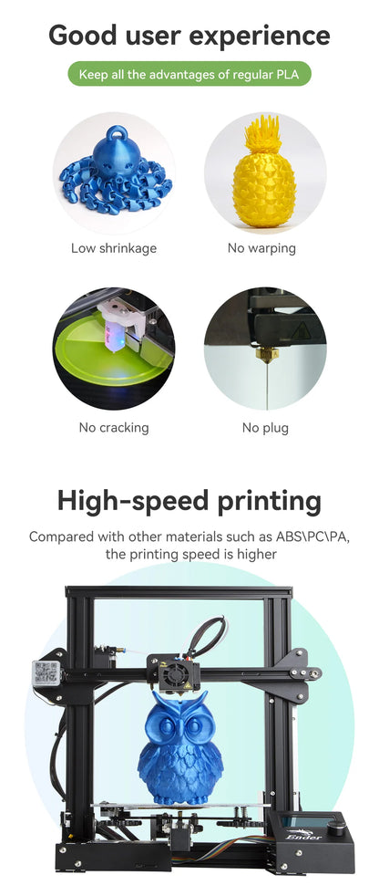 eSUN Silk PLA Filament 1.75mm Silk PLA 3D Printer Filament 1KG (2.2 LBS) Spool 3D Materials for 3D Printers DIY Artwork Printing